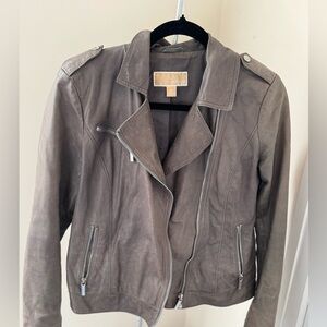 Michael Kors Gray Leather Jacket